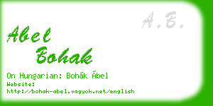 abel bohak business card