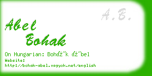 abel bohak business card
